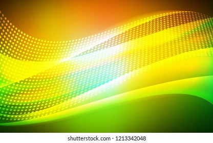 Dark Green, Yellow vector cover with spots, lines. Abstract illustration with colorful discs and triangles. Template for business cards, websites.