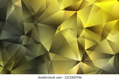 Dark Green, Yellow vector cover in polygonal style. Illustration with set of colorful triangles. Pattern for busines ad, booklets, leaflets