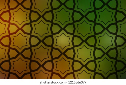 Dark Green, Yellow vector cover with small and big stars. Shining colored illustration with stars. Template for sell phone backgrounds.