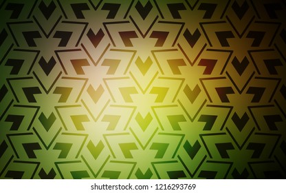 Dark Green, Yellow vector cover with polygonal style. Illustration with set of colorful triangles, lines. Pattern for booklets, leaflets