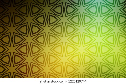 Dark Green, Yellow vector cover with small and big stars. Stars on blurred abstract background with gradient. Template for sell phone backgrounds.