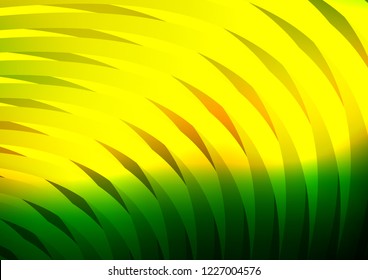 Dark Green, Yellow vector cover with long lines. Shining colored illustration with narrow lines. The pattern can be used as ads, poster, banner for commercial.