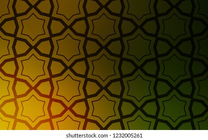 Dark Green, Yellow vector cover with small and big stars. Blurred decorative design in simple style with stars. Template for sell phone backgrounds.