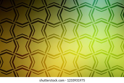 Dark Green, Yellow vector cover with stright stripes. Shining colored illustration with sharp stripes. Template for your beautiful backgrounds.