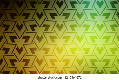Dark Green, Yellow vector cover with polygonal style. Abstract gradient illustration with triangles, lines. Pattern for commercials.