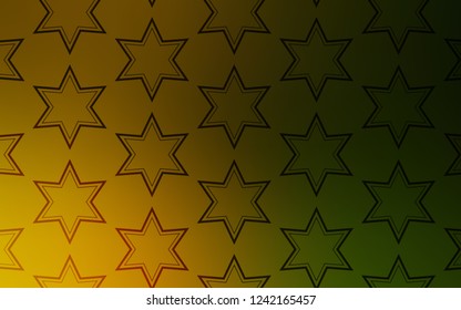 Dark Green, Yellow vector cover with small and big stars. Modern geometrical abstract illustration with stars. Best design for your ad, poster, banner.