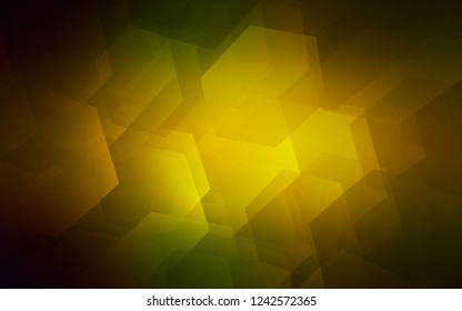 Dark Green, Yellow vector cover with set of hexagons. White background with colorful hexagons. Beautiful design for your business advert.
