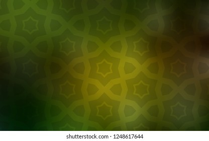 Dark Green, Yellow vector cover with small and big stars. Shining colored illustration with stars. Template for sell phone backgrounds.