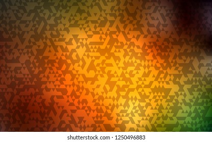 Dark Green, Yellow vector cover in polygonal style. Modern abstract illustration with colorful triangles. Modern template for your landing page.