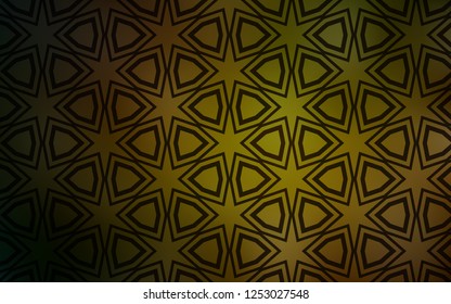 Dark Green, Yellow vector cover with small and big stars. Modern geometrical abstract illustration with stars. Pattern for websites, landing pages.