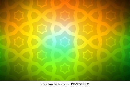 Dark Green, Yellow vector cover with small and big stars. Blurred decorative design in simple style with stars. Pattern for websites, landing pages.