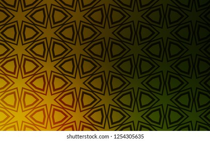 Dark Green, Yellow vector cover with small and big stars. Shining colored illustration with stars. Pattern for new year ad, booklets.