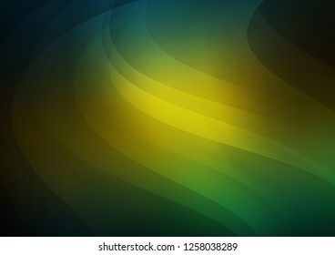 Dark Green, Yellow vector cover with long lines. Shining colored illustration with narrow lines. The template can be used as a background.