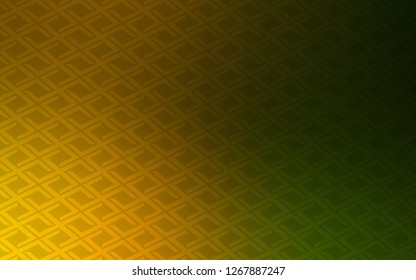 Dark Green, Yellow vector cover in polygonal style. Glitter abstract illustration with rectangular shapes. The template can be used as a background.