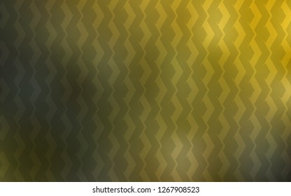 Dark Green, Yellow vector cover with stright stripes. Colorful shining illustration with lines on abstract template. Pattern for ads, posters, banners.