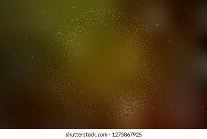 Dark Green, Yellow vector cover with astronomical stars. Shining colored illustration with bright astronomical stars. Smart design for your business advert.