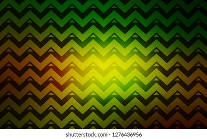 Dark Green, Yellow vector cover with polygonal style. Decorative design in abstract style with triangles. Template for wallpapers.