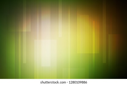 Dark Green, Yellow vector cover with stright stripes. Decorative shining illustration with lines on abstract template. The pattern for ad, booklets, leaflets.