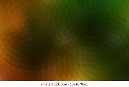 Dark Green, Yellow vector cover with spots. Glitter abstract illustration with blurred drops of rain. New design for ad, poster, banner of your website.