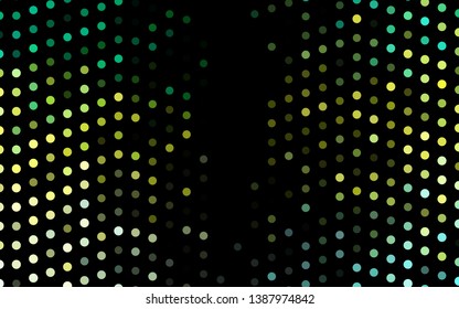 Dark Green, Yellow vector cover with spots. Blurred bubbles on abstract background with colorful gradient. Design for business adverts.