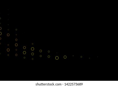 Dark Green, Yellow vector cover with set of hexagons. Illustration of abstract hexagons on colorful surface. Pattern can for your ad, booklets.