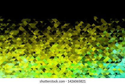 Dark Green, Yellow vector cover in polygonal style. Modern abstract illustration with colorful triangles. Template for wallpapers.
