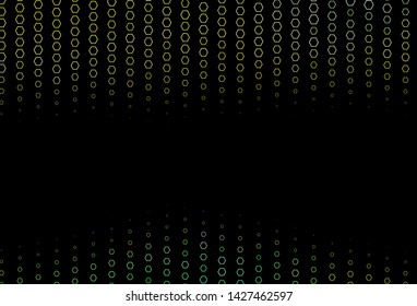 Dark Green, Yellow vector cover with set of hexagons. Colorful hexagons on abstract backdrop. Pattern for ads, leaflets.