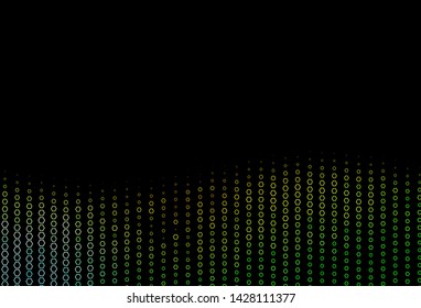 Dark Green, Yellow vector cover with set of hexagons. Glitter abstract illustration in hexagonal style. Pattern for ads, leaflets.