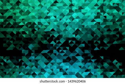 Dark Green, Yellow vector cover in polygonal style. Glitter abstract illustration with triangular shapes. Template for wallpapers.