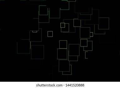 Dark Green, Yellow vector cover in polygonal style. Illustration with set of colorful rectangles. Pattern for commercials.
