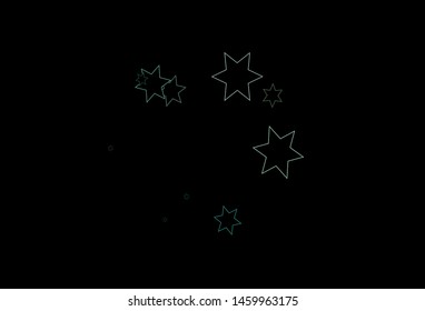 Dark Green, Yellow vector cover with small and big stars. Glitter abstract illustration with colored stars. The template can be used as a background.