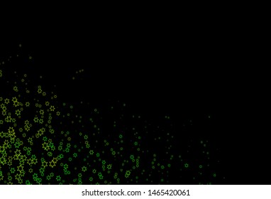 Dark Green, Yellow vector cover with small and big stars. Glitter abstract illustration with colored stars. The template can be used as a background.