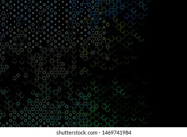 Dark Green, Yellow vector cover with spots. Glitter abstract illustration with blurred drops of rain. Pattern of water, rain drops.