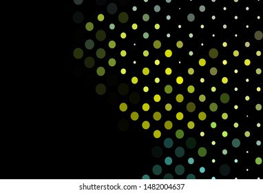 Dark Green, Yellow vector cover with spots. Modern abstract illustration with colorful water drops. Pattern for ads, leaflets.
