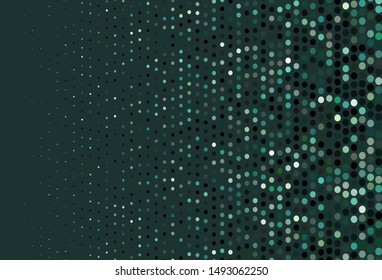 Dark Green, Yellow vector cover with spots. Beautiful colored illustration with blurred circles in nature style. Pattern of water, rain drops.