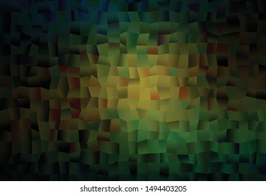 Dark Green, Yellow vector cover with polygonal style. Glitter abstract illustration with rectangular shapes. Smart design for your business advert.