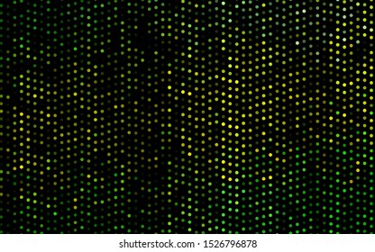 Dark Green, Yellow vector cover with spots. Blurred bubbles on abstract background with colorful gradient. Design for posters, banners.