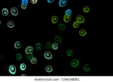 Dark Green, Yellow vector cover with spots. Illustration with set of shining colorful abstract circles. Pattern for beautiful websites.