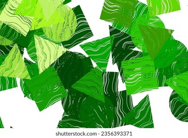 Dark  green, yellow vector cover in polygonal style with circles. Abstract gradient illustration with circles, triangles, cubes. Modern template for your landing page.