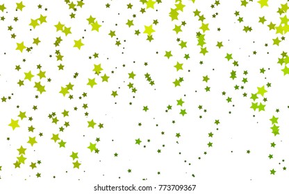 Dark Green, Yellow vector cover with small and big stars. Decorative shining illustration with stars on abstract template. Best design for your ad, poster, banner.