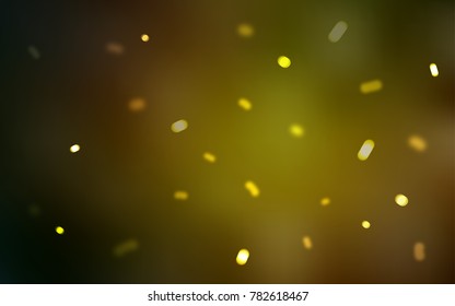 Dark Green, Yellow vector cover with beautiful snowflakes. Shining colored illustration with snow in christmas style. New year design for your business advert.