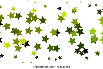 Dark Green, Yellow vector cover with small and big stars. Glitter abstract illustration with colored stars. The pattern can be used for new year ad, booklets.