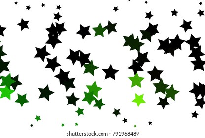 Dark Green, Yellow vector cover with small and big stars. Blurred decorative design in simple style with stars. The pattern can be used for wrapping gifts.