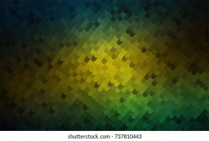 Dark Green, Yellow vector curved pattern. A vague circumflex abstract illustration with gradient. The pattern of curved lines for your business design.