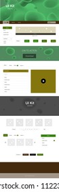 Dark Green, Yellow vector design ui kit with curved circles. Modern gradient abstract illustration with bandy lines. Beautiful layout for websites, landing pages.