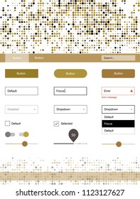Dark Green, Yellow vector design ui kit with dots. Web ui kit with abstract gradient circles in its header. This sample is for your website.