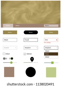 Dark Green, Yellow vector design ui kit with universe stars. Colorful ui/ux kit with header consisted of clouds & stars. Modern template for your landing page.