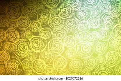 Dark Green, Yellow vector doodle blurred pattern. Brand-new colored illustration in blurry style with roses. The pattern can be used for coloring books and pages for kids.