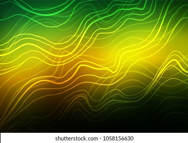Dark Green, Yellow vector doodle blurred background. Ethnic elegant natural pattern with gradient. The elegant pattern can be used as a part of a brand book.