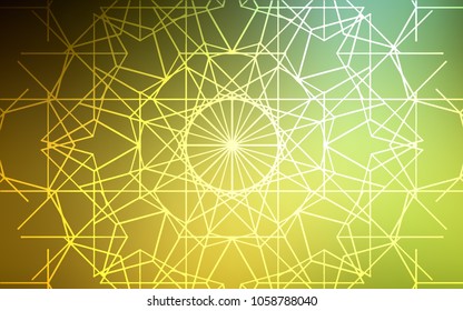 Dark Green, Yellow vector doodle blurred pattern. A vague abstract illustration with doodles drawn by child in Indian style. The textured pattern can be used for website.
